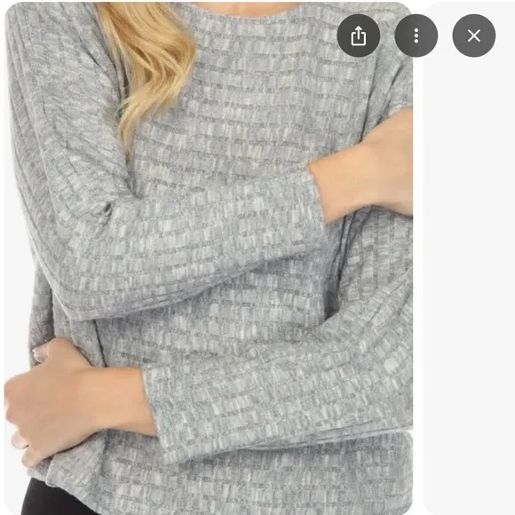 Calme by Johnny Was Grey Dolman Sleeves Cozy Top. Size S MA3 - Picture 3 of 9